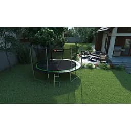 Батут Hop-Sport 14ft (427см) чорно-зелений з внутрішньою сіткою - мініатюра 3