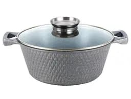 Кастрюля алюминиевая мраморное индукционная покрытие Zauberg 20 см 2.0 л серая (YS 8020 G)