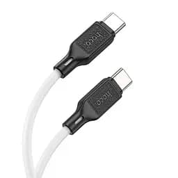Кабель силиконовый Hoco Type-C to Type-C Cool silicone charging data cable X90, 1 м 60 W белый