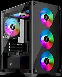 Корпус 1stPlayer X2-M-BK-4F1 FRGB Black