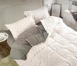 Постельное белье сатин Laura-Grand 24 евро комплект цветочный принт Зеленый