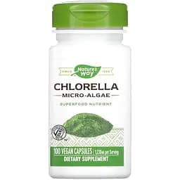Хлорелла Nature's Way Chlorella Micro-Algae 1230 мг 100 вегетарианских капсул