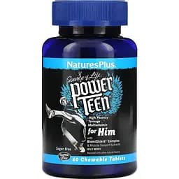 Мультивитамины для парней NaturesPlus Power Teen Лесные ягоды 60 жевательных таблеток