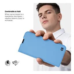 Чехол-книжка для Samsung Galaxy S25 5G, OneFold Case, голубой, из экокожи (PU) и TPU, с магнитом, с подставкой и отделением для карт, трансформируется в подставку, противоударный, защита всего корпуса, ArmorStandart (ARM81559) - мініатюра 5