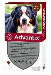 Краплі на холку Elanco | Bayer - Advantix від 40 до 60 кг,(ціна за 1шт)