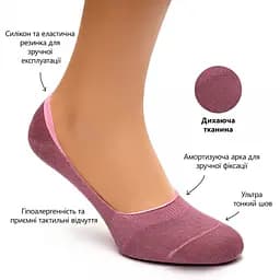 Набір 5 пар безшовних дихаючих слідів з силіконом ORGANIC cotton JILL ANTONY 35-37 - мініатюра 6