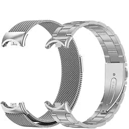 Комплект ремешки Tamister для фитнес-браслета Xiaomi Mi Band 8 и 9 Bead design - Milanese design Silver