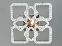 Люстра стельова LED Diasha 2205/4+4G, 130W, 6000K-3200K-4100K, золото, сучасний стиль, з пультом, димером, акрилові плафони - мініатюра 3
