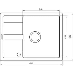Гранітна мийка Globus Lux One сірий камiнь 650x500мм-А0005 000022390, Сірий - мініатюра 6