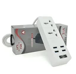 Сетевой фильтр-удлинитель Voltronic Power ТВ07 2 розетки + 4 USB, 2м, сечение 3х0,75мм, 2500W, White - мініатюра 2