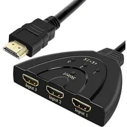 Перемикач комутатор HDMI 4K з 3 х в 1 порт спліттер switch (566194583) Чорний