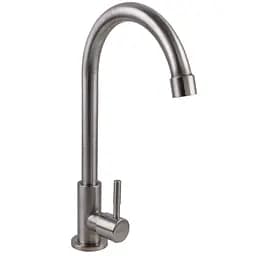 Монокран Globus Lux ALPEN SBT1-0001M одноричажний змішувач для мийки поворотний вилив 360° нержавійка