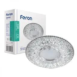 Светильник точечный Feron CD942 под лампу с подсветкой прозрачный (32655)