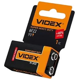 Батарейка солевая Videx ЦБ-00001645 6F22/9V Крона 1pcs Shrink 1 шт.