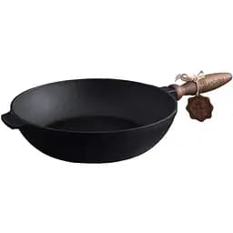 Сковорода-сотейник Чавунная с деревянной ручкой Maysternya 26х6 см Черная 000280068