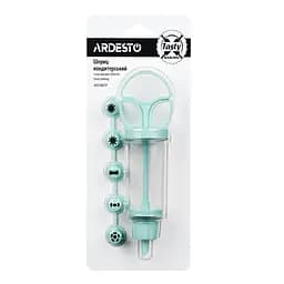 Шприц кондитерський Ardesto Tasty baking, з насадками, блакитний тифані (AR2306TP)