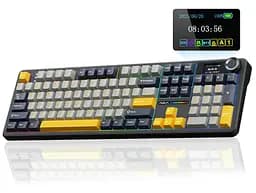 Клавиатура игровая механическая AULA F-108-Pro Wireless Gasket Keyboard Reaper switch, 2.4G, BT, Black - мініатюра 6