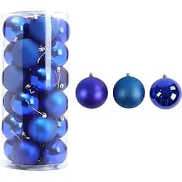 Набор новогодних украшений 20 игрушек шариков, синего цвета (161630)