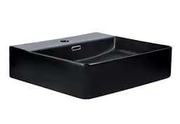 Комплект Qtap Nando LT: Раковина підвісна прямокутна 500х420х130 мм Matt Black + Донний клапан PU03O (QT12112173SMBMBN47322) - мініатюра 3