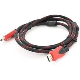 Кабель Ritar HDMI-HDMI 2.0 м v1.4 2 фільтри обплетення круглий RED/Black