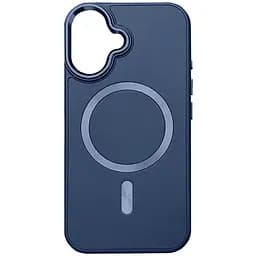 Кожаный чехол Epik SnapCase with MagSafe для Apple iPhone 16, 6.1 Dark Blue