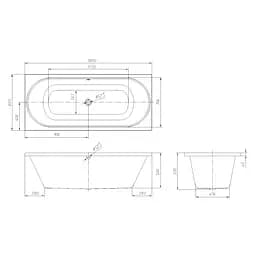 Ванна акрилова Volle Oliva 180x80 TS-1880500 - мініатюра 3