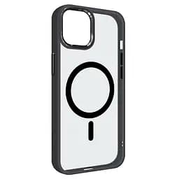 Чехол Apple iPhone 15 Plus, Unit MagSafe, черный, прозрачный, магсейф, ударопрочный, магнитный, панель-накладка с поддержкой MagSafe, с поддержкой беспроводной зарядки, TPU+PC, защита всего корпуса, ударопрочный, ArmorStandart (ARM69355)
