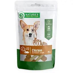 Лакомства для собак с курицей в форме гантели Nature's Protection snack for dogs with chicken 75g
