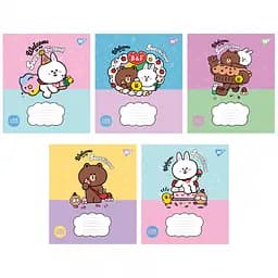 Тетради ученические 12 листов клетка Yes Line Friends. Sweetieland, 25 шт. в упаковке