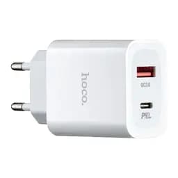 Мережевий зарядний пристрій Hoco C97A PD20W + QC3.0 charger ( EU ) Білий