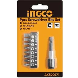 Набор біт з тримачем Ingco 9 предметів (AKSD0071)