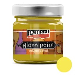 Фарба вітражна Pentart на основі розч. холодної фіксації Жовта 30 мл