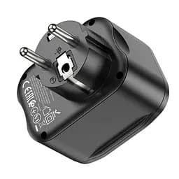 Мережевий зарядний пристрій Hoco NS3 USB/2 Type-C QC PD 20W 1 розетка чорне - мініатюра 3