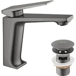 Смеситель для раковины Kroner KRP Ersel-GRP0111BV с донным клапаном (CV035469)