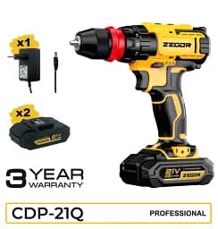Шуруповерт професійний акумуляторний Zegor CDP-21Q/21В/37 Нм/дві швидкості/2 батареї 21 В 2 Ач/реверс/підсвічування/кейс
 - мініатюра 12