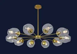 Люстра стельова Levistella 7526039-10 GD+CL, E27, золото, прозоре скло, сучасний стиль для дому - мініатюра 2