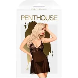 Еротичний пеньюар та трусики Penthouse Bedtime Story чорний Розмір s/m