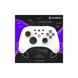 Геймпад GamePro GPX13W 2.4G/BT 5.1/USB/PC/iOS/Android RGB White (GPX13W) - мініатюра 12