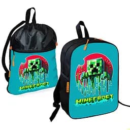 Шкільний рюкзак дитячий Minecraft + Сумка для взуття спортивної форми рюкзак-мішок для хлопчика (01732)