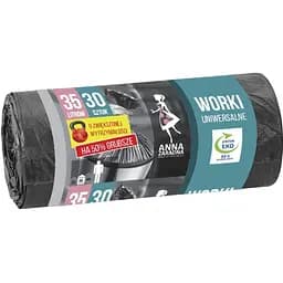 Пакети Anna Zaradna для сміття HDLD універсальні 35 л 30 шт.