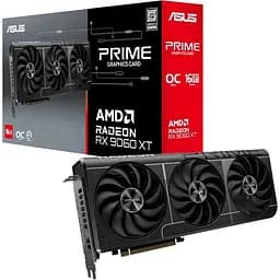 Відеокарта Radeon RX 9060 XT, Asus, PRIME OC, 16Gb GDDR6, 128-bit, HDMI/2xDP, 3330/20000 MHz, 8-pin (PRIME-RX9060XT-O16G)