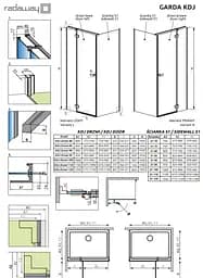 Душові двері Radaway Garda DWJ 120х195 ліві, прозоре скло, хром (10700120-01-01L) - мініатюра 2