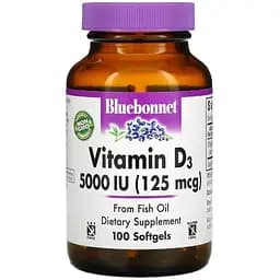 Вітамін D3 Bluebonnet Nutrition 125 мкг 100 капсул