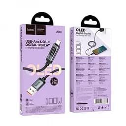 Кабель HOCO U148, USB Type C, швидке заряджання, дисплей потужності, довжина 1.2 м, чорний - мініатюра 3