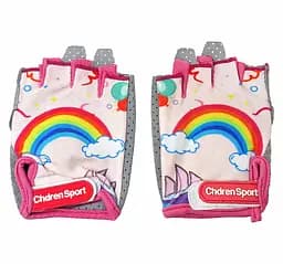 Велорукавиці дитячі Chdren Sport з короткими пальцями M рожево-сірий (G0001591) - мініатюра 3