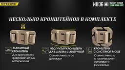 Сигнальний налобний міні ліхтар Nitecore NU06 MI ліхтар-маяк (червоне, синє, зелене, інфрачервоне світло) - мініатюра 4