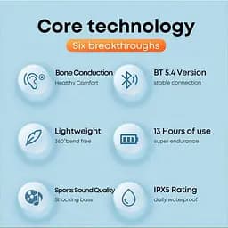 Кісткові навушники Langsdom BE-13 Pro Спортивні Bluetooth 5.4 навушники з кістковою провідністю Чорний - мініатюра 6