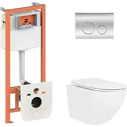 Набір Q-tap Nest 4 в 1 підвісний унітаз Jay Ultra Quiet 520x360x320 + комплект інсталяції QT07335175W48201