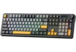 Клавиатура игровая механическая AULA F-108-Pro Wireless Gasket Keyboard Reaper switch, 2.4G, BT, Black - мініатюра 1