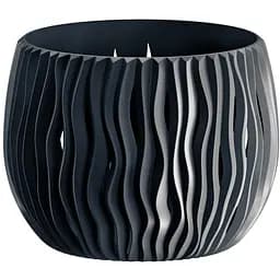 Горщик для квiтiв Prosperplast Sandy Bowl круглий з вкладишем, 180 мм, антрацит (22981-433)